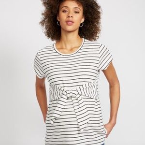 Tie Front Textured Maternity Shirt (XS)